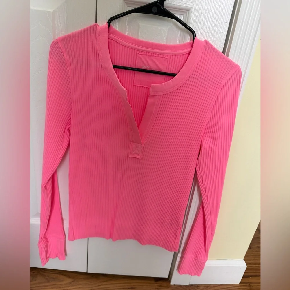 Pink Ribbed Women's Top - Picture 1 of 2